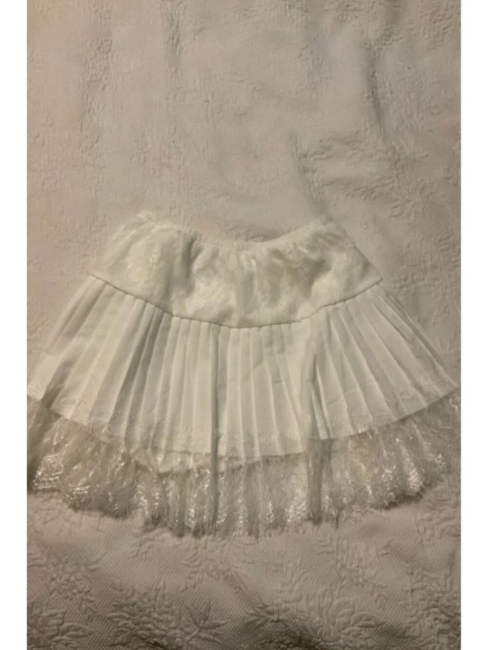 Winter white lace skirt